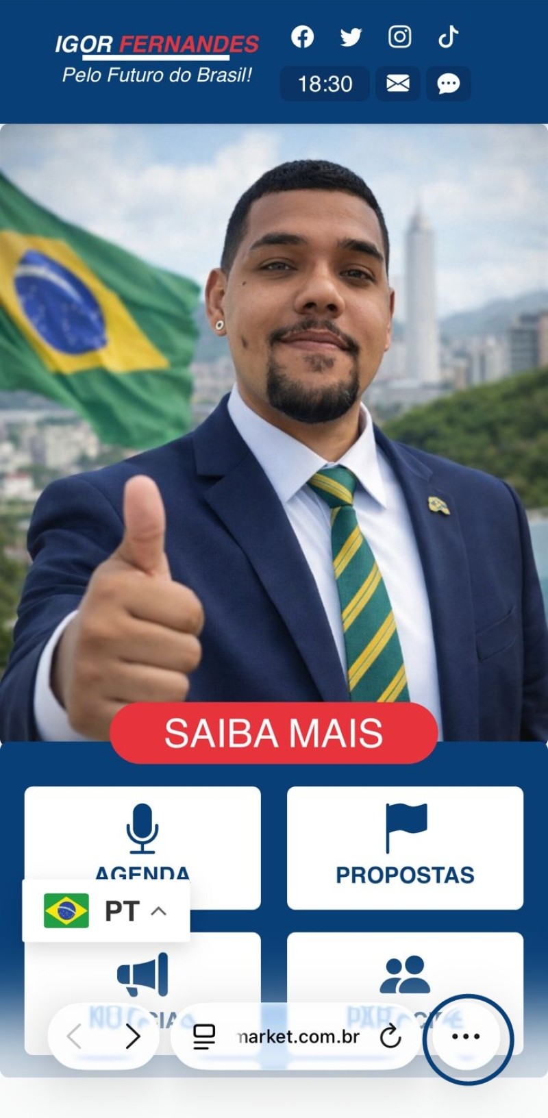 Imagem ilustrativa do passo 1 para instalação no iOS