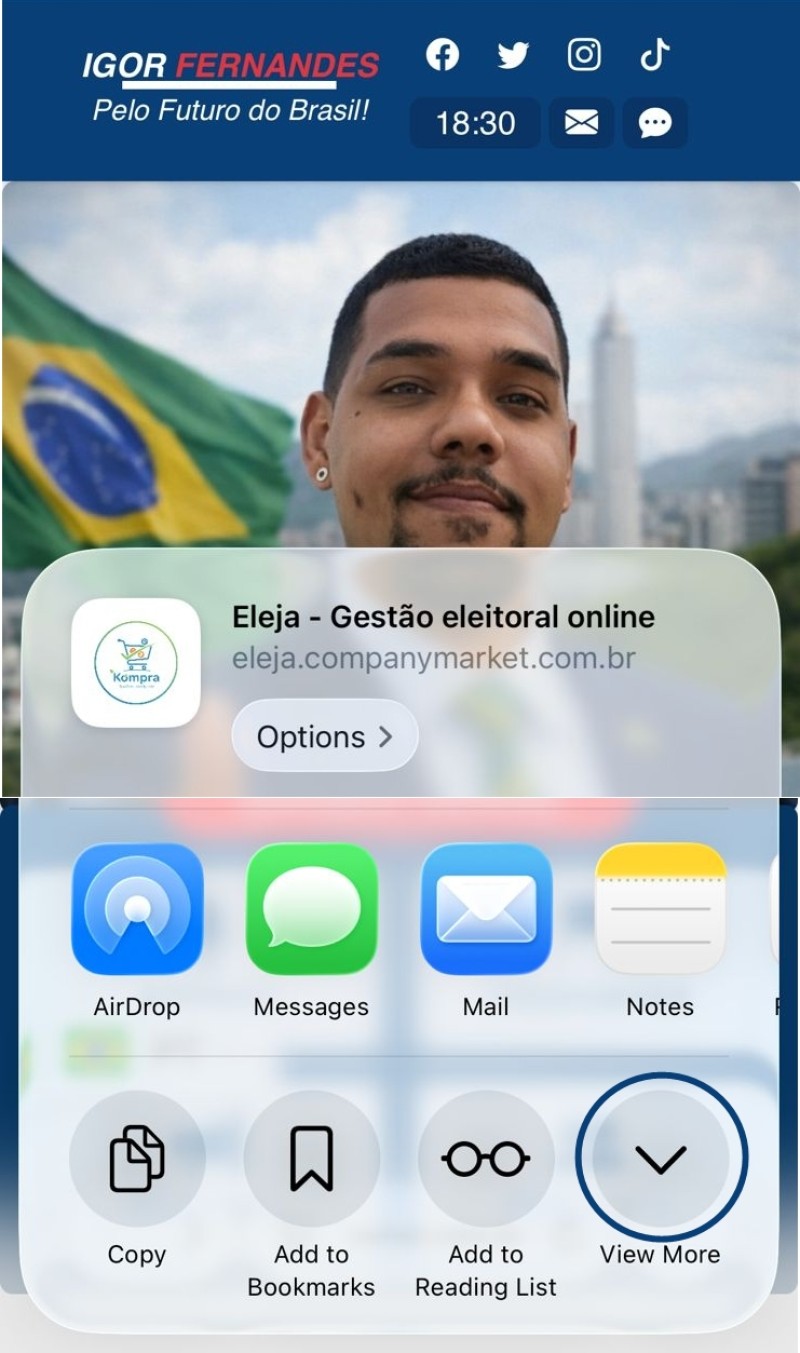 Imagem ilustrativa do passo 3 para instalação no iOS